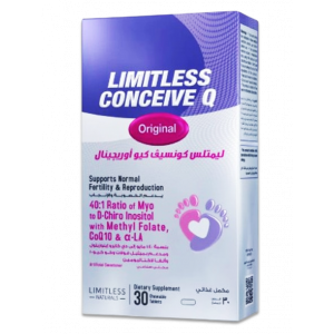 LIMITLESS CONCEIVE Q ( MYO-INOSITOL + CHIRO-INOSITOL + ALPHA-LACTALBUMIN + COENZYME Q10-CYCLODEXTRIN COMPLEX + ZINC ) — DIETARY SUPPLEMENRT 30 CHEWABLE TABLETS